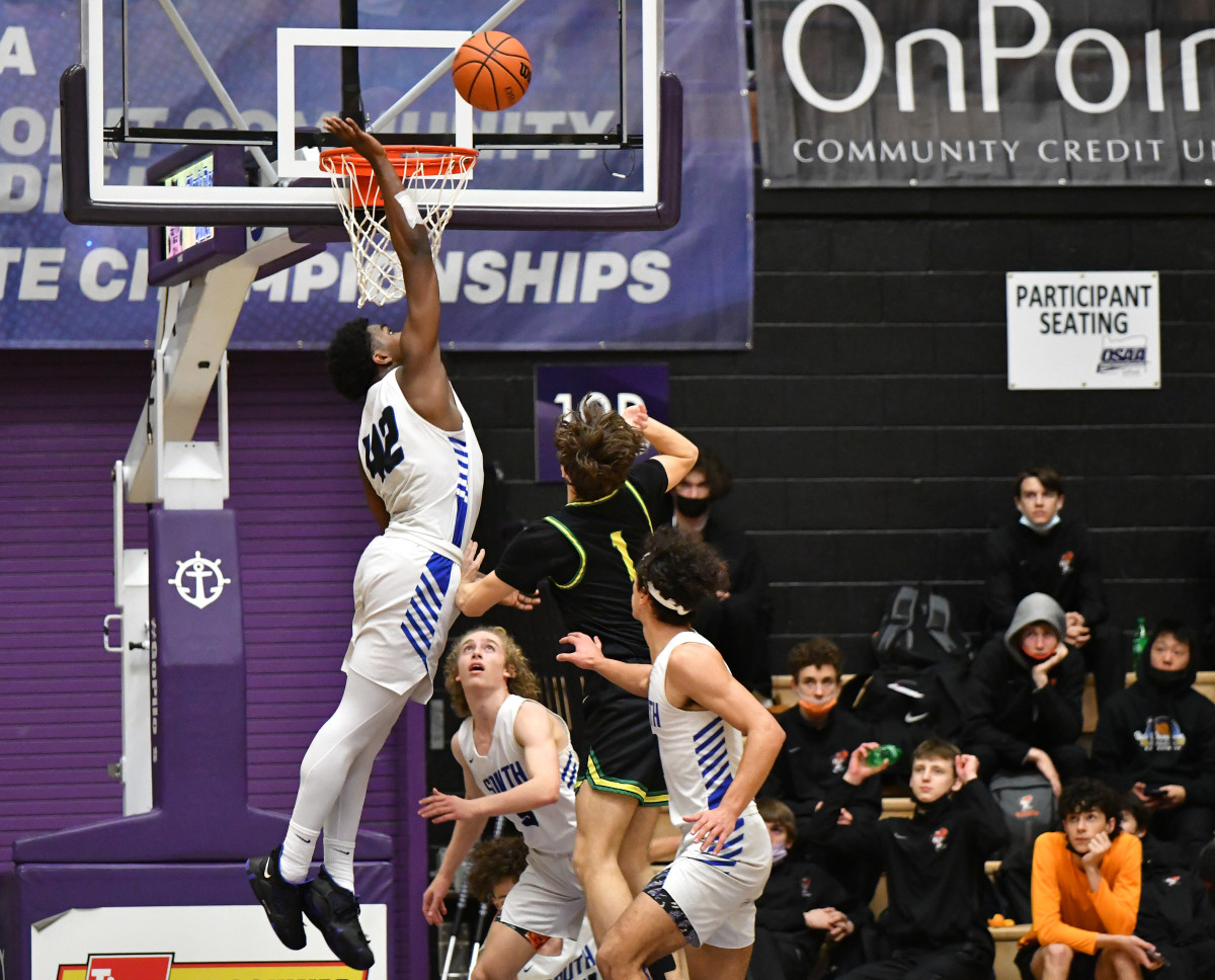 West Linn South Medford boys basketball Taylor Balkom 37